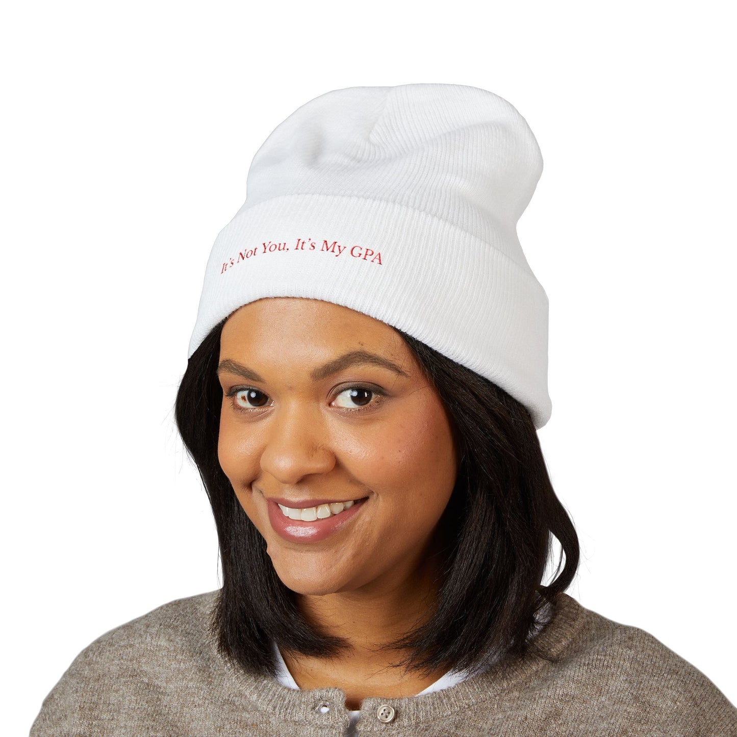 "It’s Not You, It’s My GPA" Embroidered Cuffed Beanie