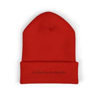 "It’s Not You, It’s My GPA" Embroidered Cuffed Beanie