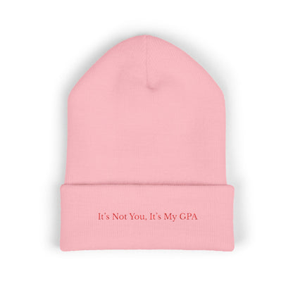 "It’s Not You, It’s My GPA" Embroidered Cuffed Beanie