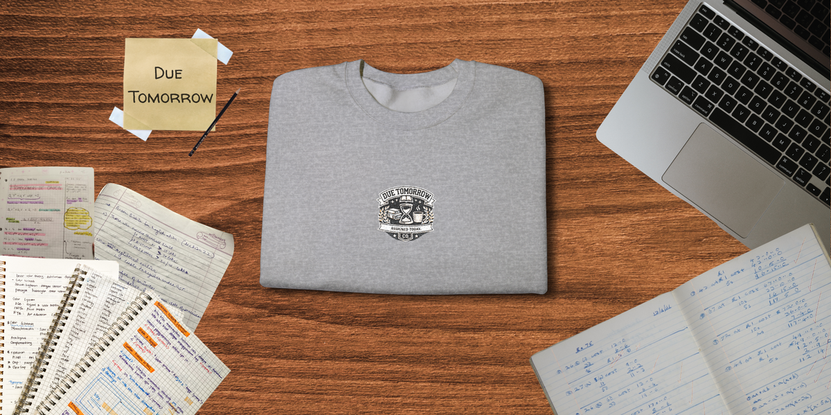Due Tomorrow Sticker Due Tomorrow Co. | Embroidered Hoodies & Apparel for College Students ...